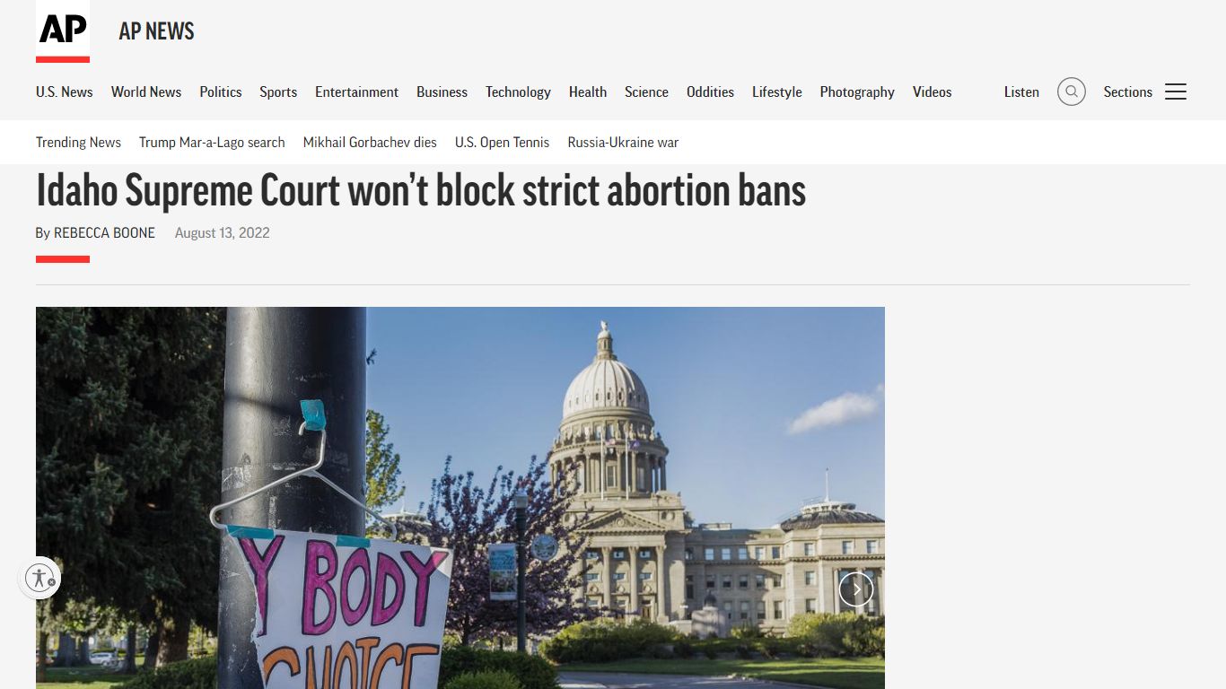 Idaho Supreme Court won't block strict abortion bans | AP News